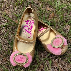 Disney Princess Gold Glittered Shoes